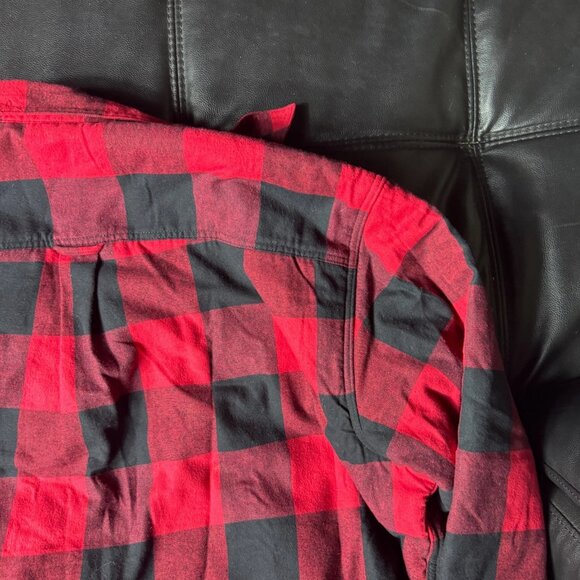 Red Head Men's Shirt Jacket Red Black Flannel Plaid Sherpa Lined Size 2XL - Picture 6 of 13